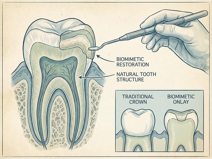 Biomimetic dentistry illustration